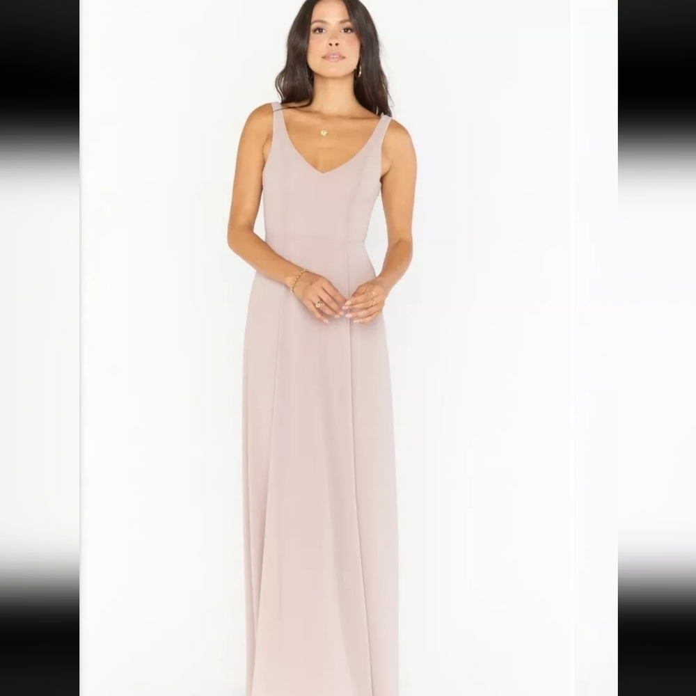 Show Me Your Mumu Jenn Maxi Dress in Tan Nude Color Size Small Bridesmaid Bridal
